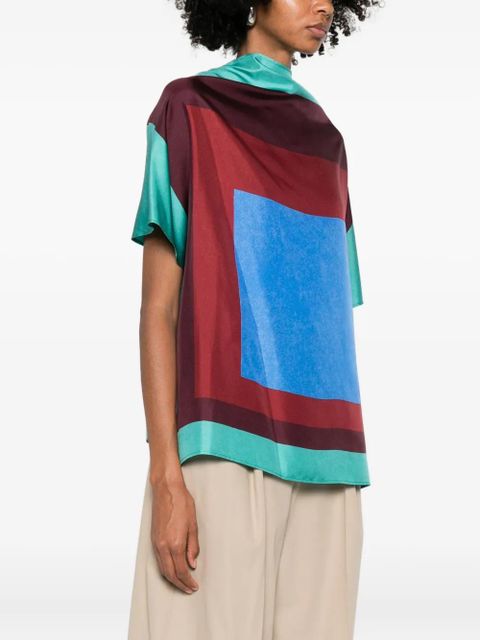 LOEWE geometric-print top - Green - zdjęcie produktu nr 2