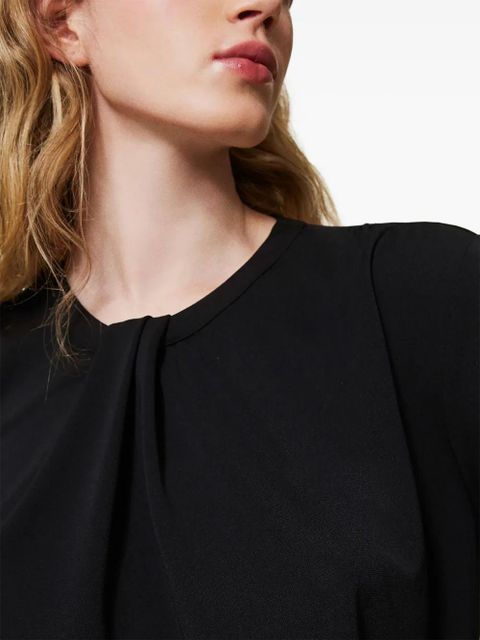 TWINSET drape-detailing jersey blouse - Black