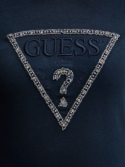 Guess sweter MELANIE damski kolor granatowy lekki z golfem W5BR39 Z2NQ2