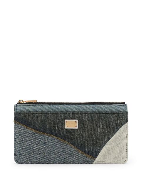 Dolce & Gabbana logo-plaque patchwork wallet - Blue - zdjęcie produktu nr 1