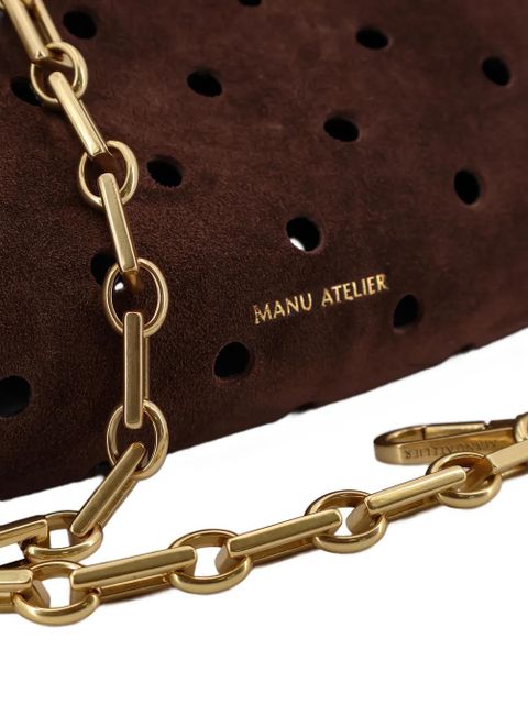 Manu Atelier mini Cylinder perforated shoulder bag - Brown - zdjęcie produktu nr 2