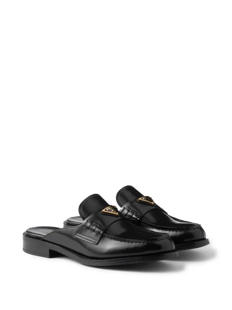 Prada brushed leather mules - Black