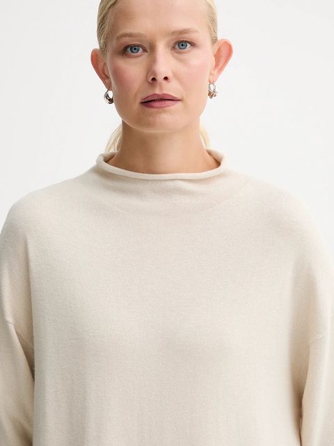 Marc O'Polo sukienka z dodatkiem wełny kolor beżowy mini oversize 509511867033