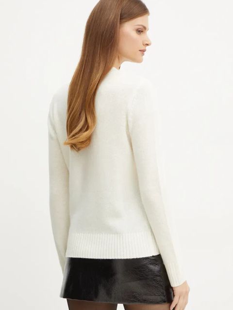 Twinset sweter wełniany damski kolor beżowy 242TT3500