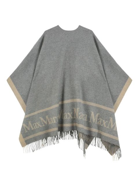 Max Mara fringed wool cape - Grey - zdjęcie produktu nr 2