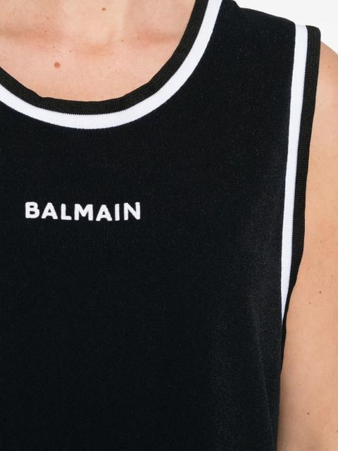 Balmain contrast-trim mini dress - Black