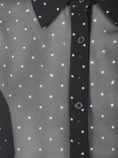 The Frankie Shop Peri sheer tie-neck shirt - Black