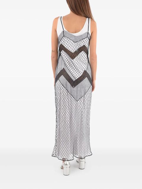 Maison Margiela mesh chevron-pattern slip maxi dress - White - zdjęcie produktu nr 2