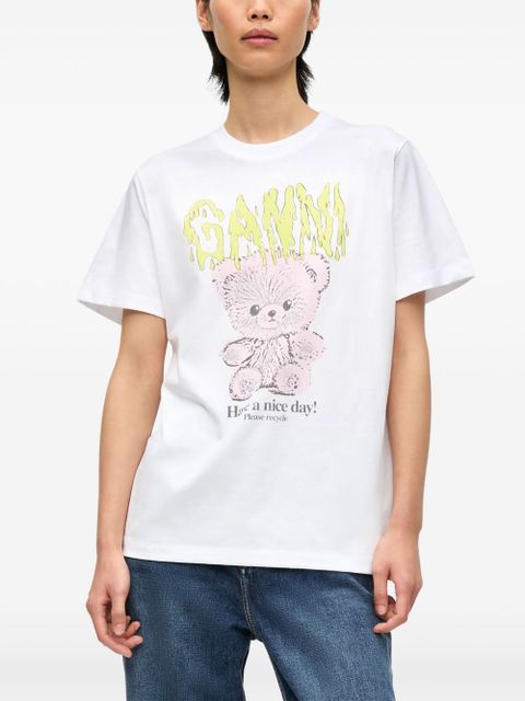 GANNI printed T-shirt - White