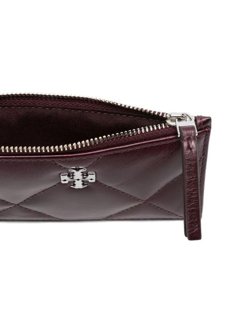 Tory Burch Kira quilted zip-top card holder - Purple