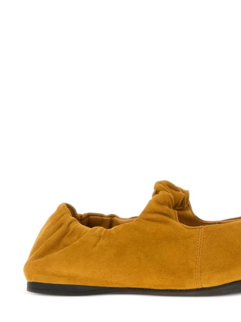 Miu Miu gathered knot ballet flats - Yellow