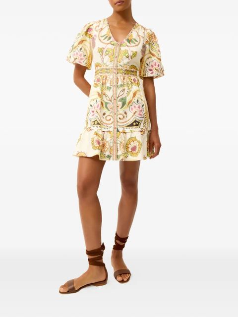 Marie Oliver Gwyneth V-neck floral print dress - Neutrals - zdjęcie produktu nr 2