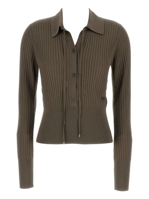 FENDI ribbed embroidered knitwear - Brown - zdjęcie produktu nr 2