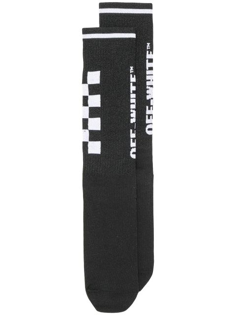 Off-White intarsia-knit logo socks - Black - zdjęcie produktu nr 2