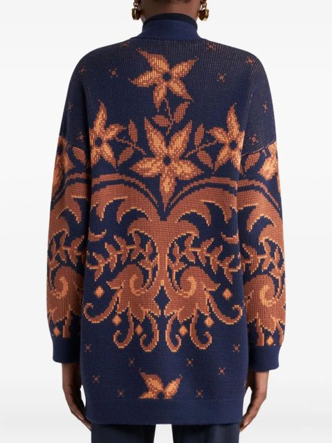 ETRO wool jacquard cardigan - Blue - zdjęcie produktu nr 2