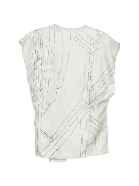 Alysi graphic-print wrap blouse - Green - zdjęcie produktu nr 2