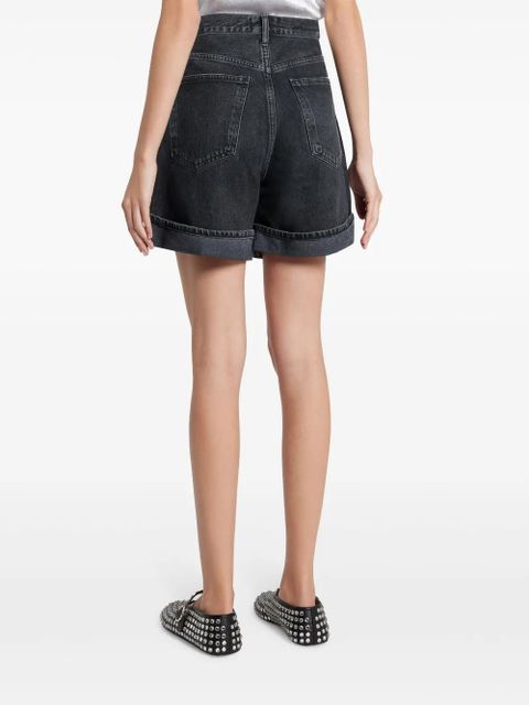 AGOLDE Dame high-waisted denim shorts - Black