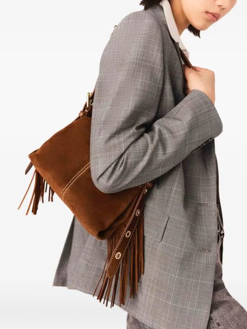 Maje fringed suede shoulder bag - Brown - zdjęcie produktu nr 2