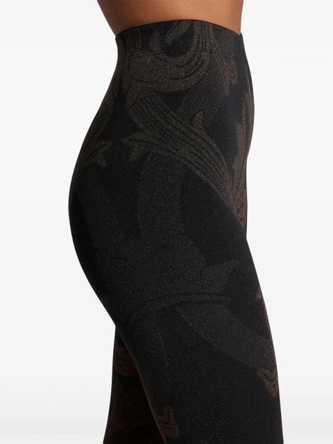 ETRO x Wolford metallic-jacquard tights - Brown