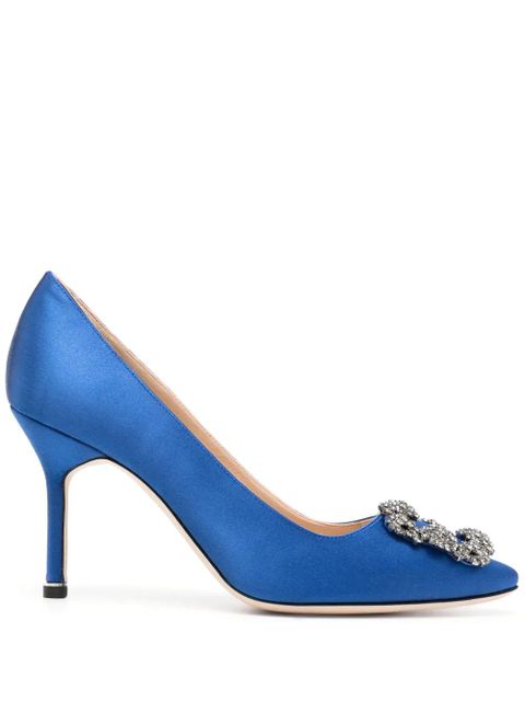 Manolo Blahnik Hangisi 90mm satin pumps - Blue - zdjęcie produktu nr 1
