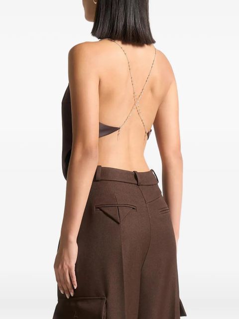 Manière De Voir cowl-neck chain top - Brown