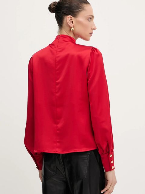 Fracomina bluzka damska kolor czerwony gładka FR25WT1020W41101 - zdjęcie produktu nr 2