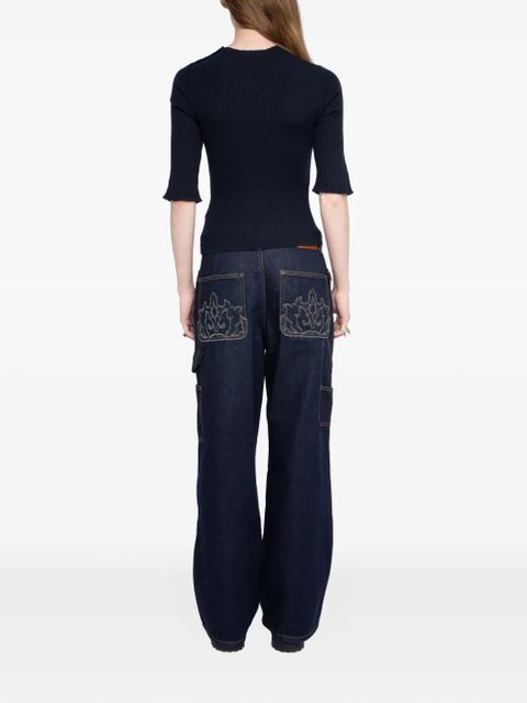 Zadig&Voltaire short-sleeve ribbed T-shirt - Blue