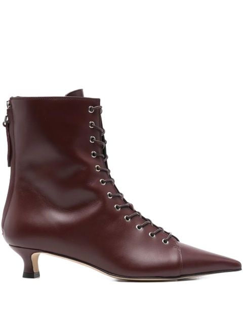 Aeyde 40mm lace-up pointed-toe boots - Red - zdjęcie produktu nr 1