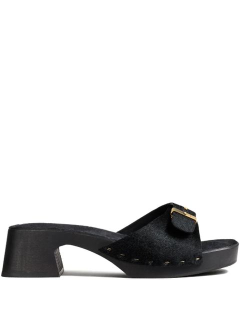 KHAITE Britt Clog haircalf buckle mules - Black - zdjęcie produktu nr 1