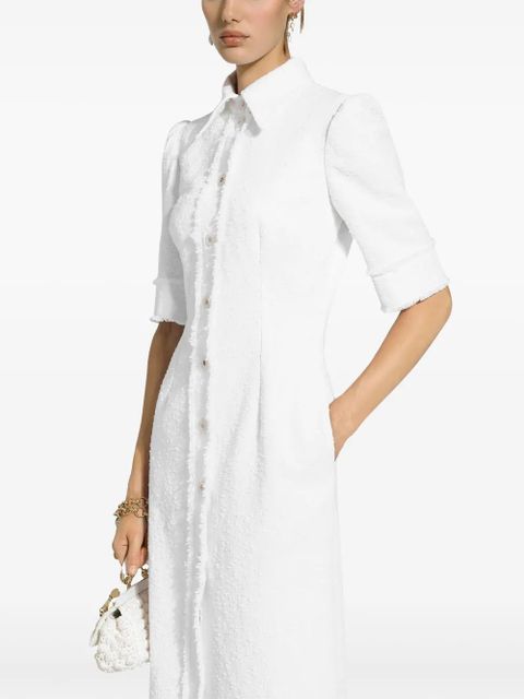 Dolce & Gabbana tweed midi shirtdress - White