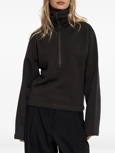 LEMAIRE high-neck zip-up sweatshirt - Black