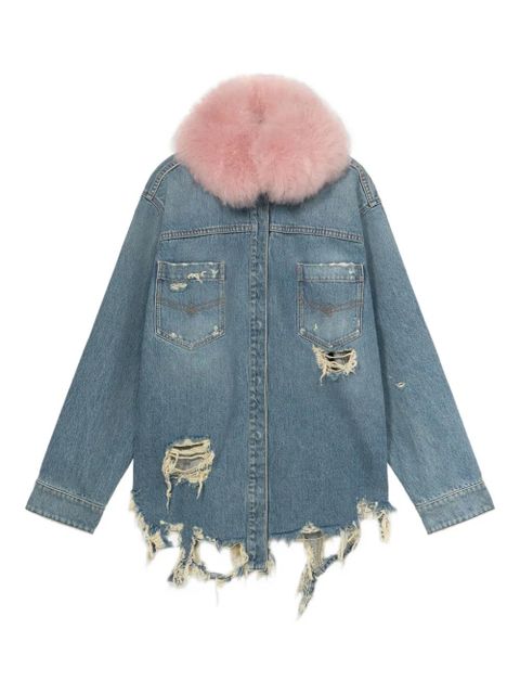 Blumarine distressed denim jacket - Blue - zdjęcie produktu nr 1