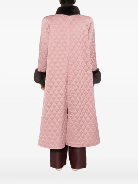Chloé shearling-trim quilted coat - Pink