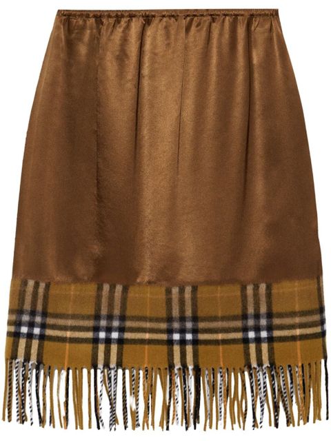 Burberry satin check scarf skirt - Brown - zdjęcie produktu nr 1