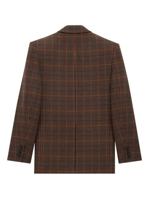 Saint Laurent checked single-breasted wool blazer - Brown - zdjęcie produktu nr 2