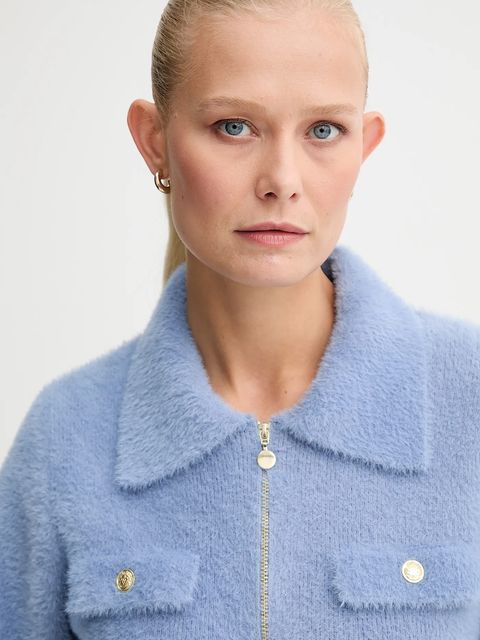 Morgan kardigan MDOMI damski kolor niebieski lekki MDOMI