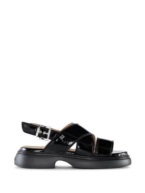 GANNI cross-strap sandals - Black - zdjęcie produktu nr 1