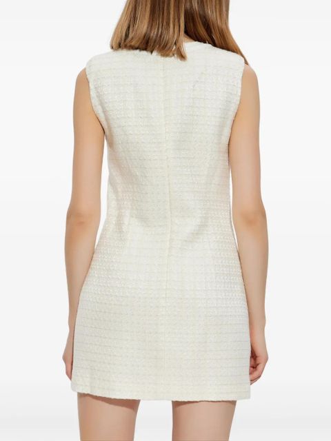 Self-Portrait bouclé mini dress - White
