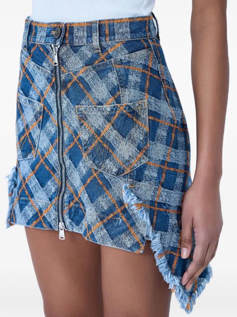 Vivienne Westwood frayed zip skirt - Blue