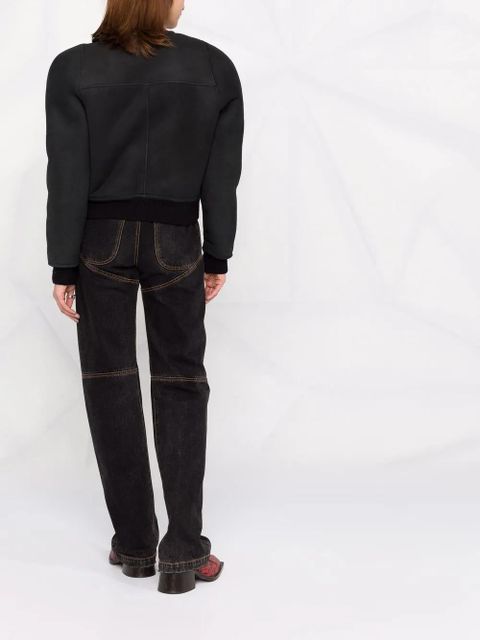 MARANT ÉTOILE collarless wool bomber jacket - Black