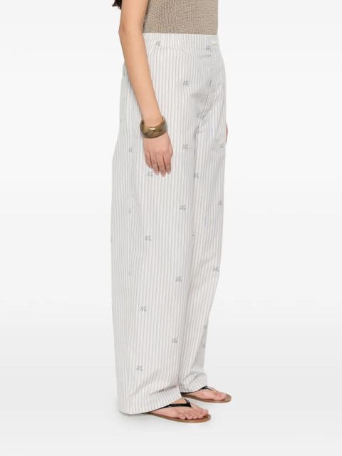 Jacquemus stripe-pattern embroidered trousers - White