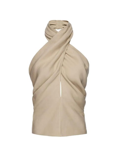 Magda Butrym crossover halter-neck top - Neutrals - zdjęcie produktu nr 1