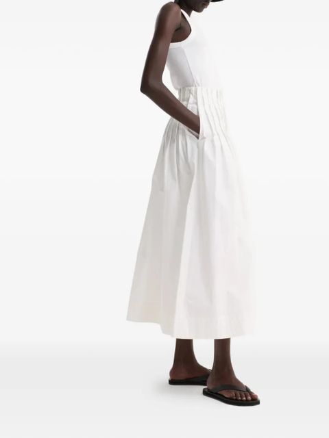 Róhe pleated poplin midi skirt - White