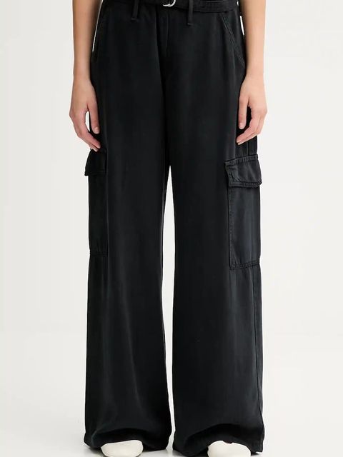 Levi's spodnie BAGGY DAD CARGO damskie kolor czarny szerokie high waist 003IN