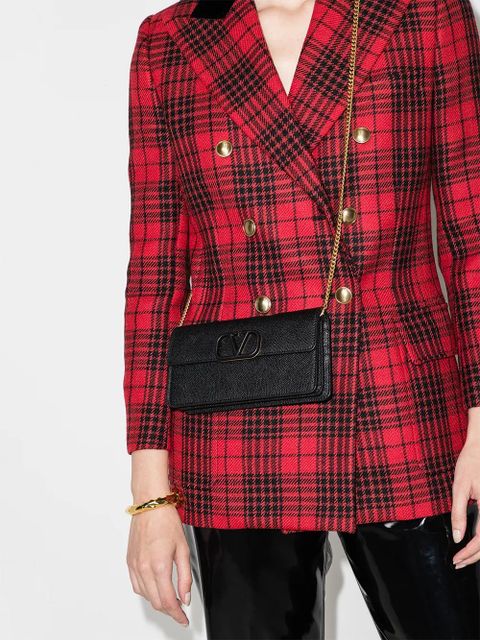 Valentino Garavani Vlogo grained-leather mini bag - Black