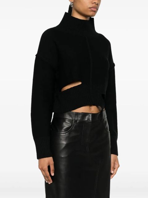 MM6 Maison Margiela cut-out cropped jumper - Black