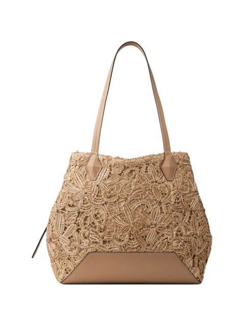 Jimmy Choo medium Diamond floral-appliqué tote bag - Neutrals - zdjęcie produktu nr 2