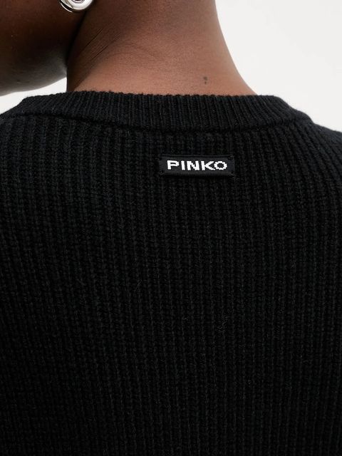 Pinko sukienka z dodatkiem wełny kolor czarny mini oversize 105504 A2R1