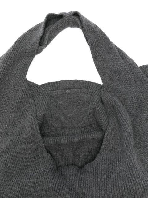 Aya Muse Sol ribbed shoulder bag - Grey