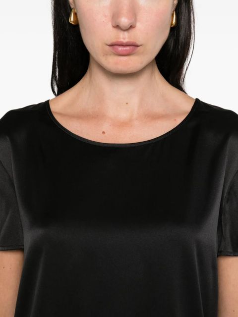 Max Mara satin short-sleeve top - Black